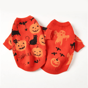 Halloween Dog Sweater Knit Wear Cat Sweater Orange Pumpkin - PIKAPIKA