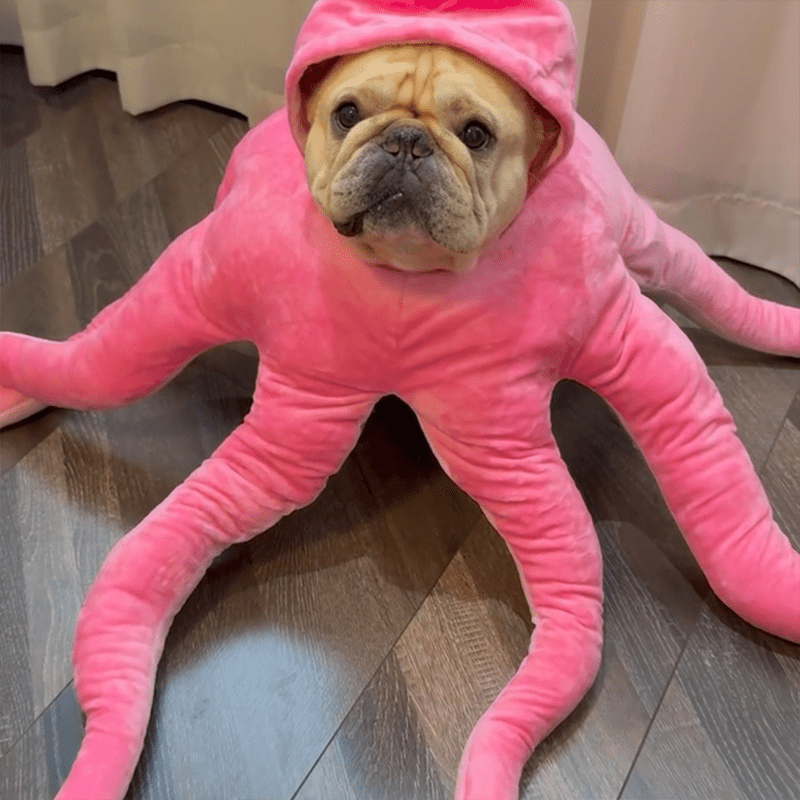 Halloween Octopus Dog Costume Funny Plush Pet Outfit Cosplay Cat Clothes - PIKAPIKA