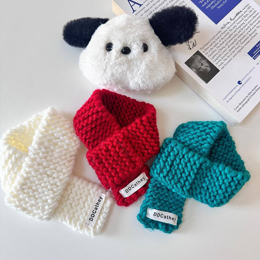Hand Made Knit Dog Scarf Cat Scarves Neck Warm Collar - PIKAPIKA