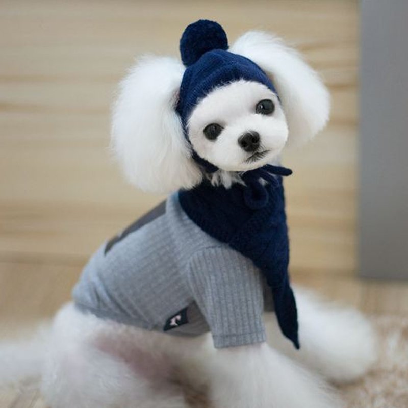 Hand Made Knitting Dog Hat Warm Collar - PIKAPIKA