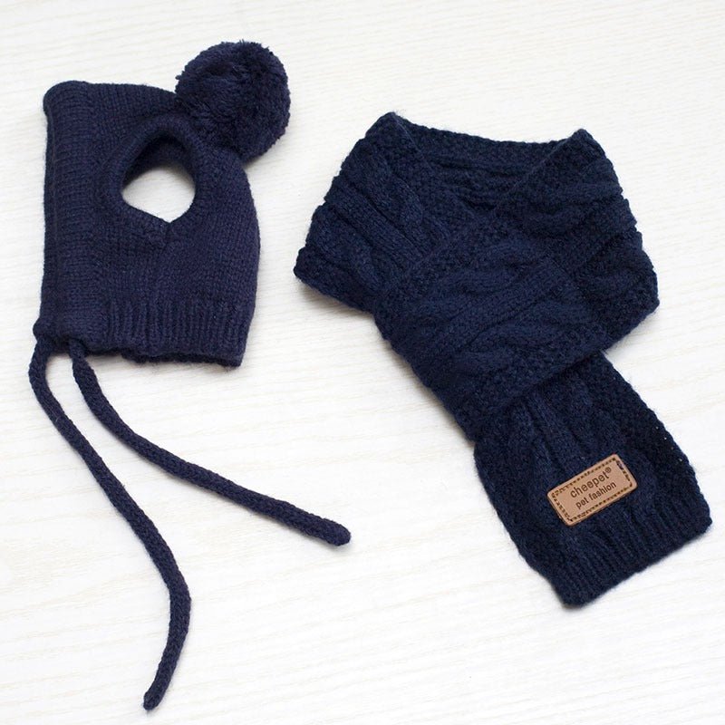 Hand Made Knitting Dog Hat Warm Collar - PIKAPIKA