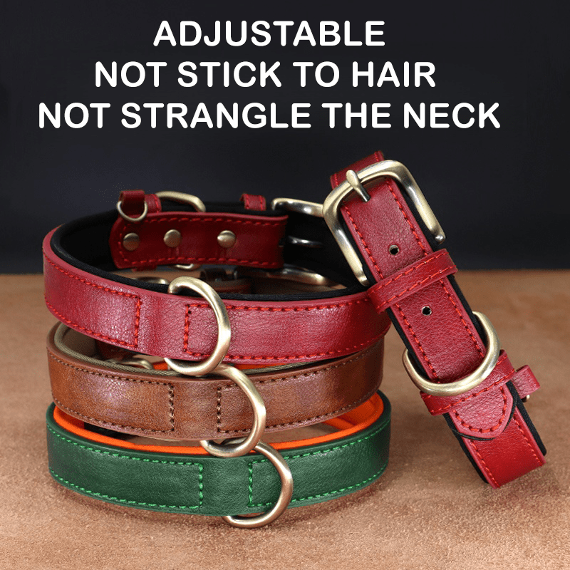 Handmade Engraved Dog Collar Custom Name Tag for Medium Large Dogs - PIKAPIKA