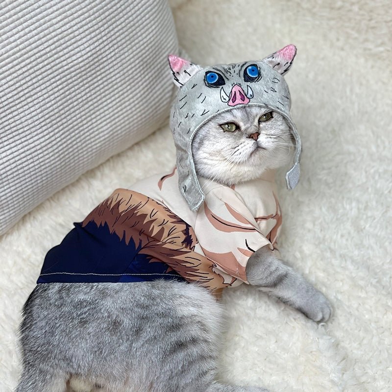 Hashibira Inosuke Plush Headgear Demon Slayer Cat Costume Pet Hat - PIKAPIKA