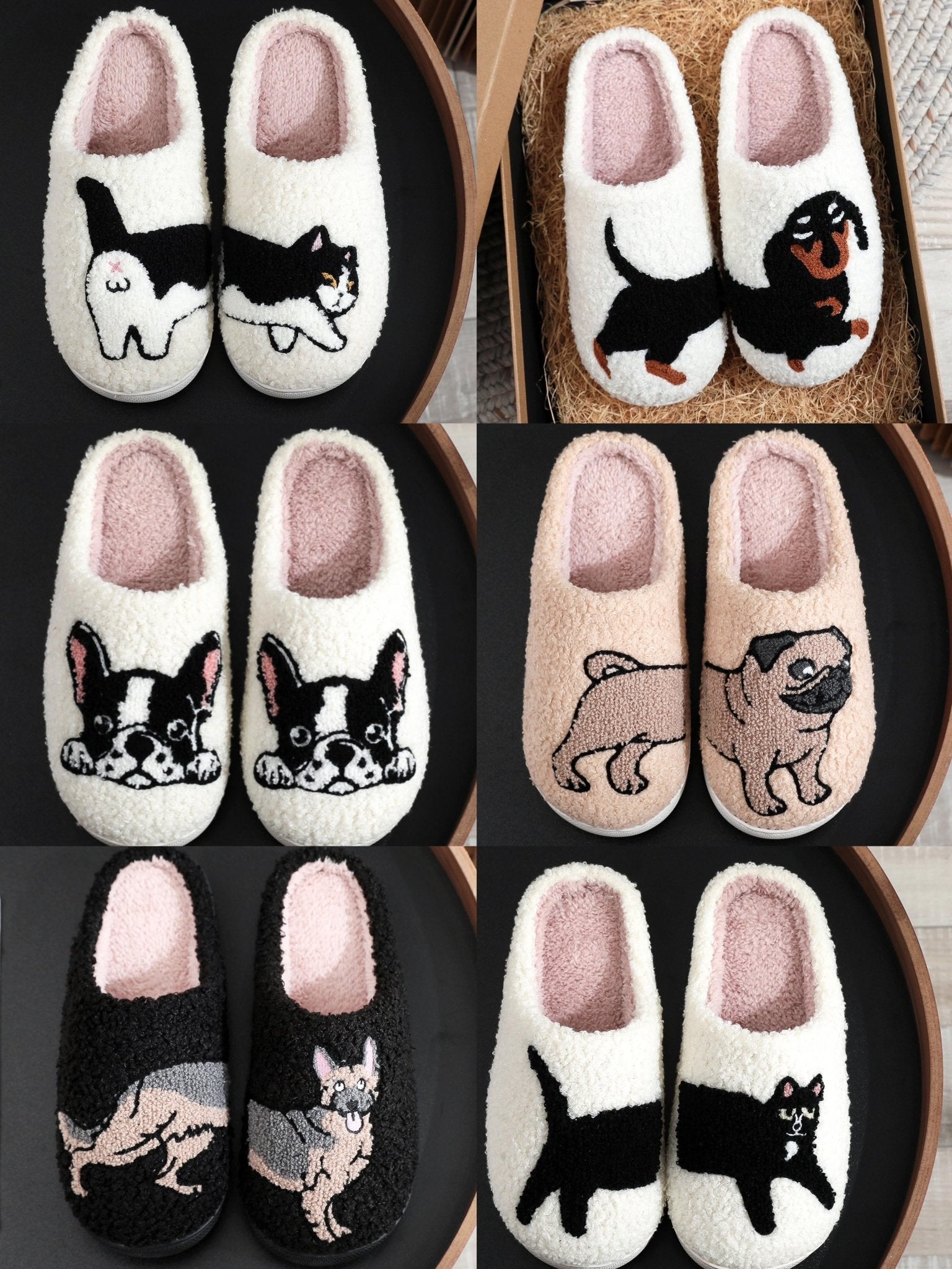 Home Top Women's Fuzzy Curly Fur Loafer Slippers with Polar Fleece Lining - PIKAPIKA