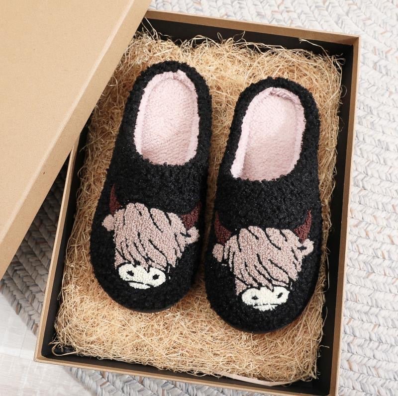 Home Top Women's Fuzzy Curly Fur Loafer Slippers with Polar Fleece Lining - PIKAPIKA