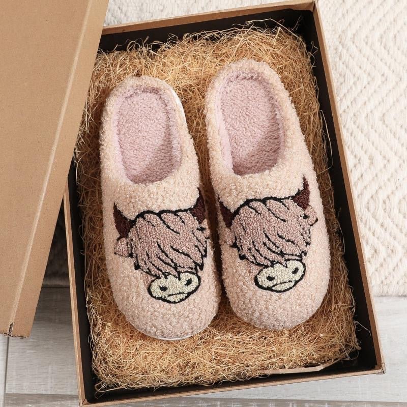 Home Top Women's Fuzzy Curly Fur Loafer Slippers with Polar Fleece Lining - PIKAPIKA