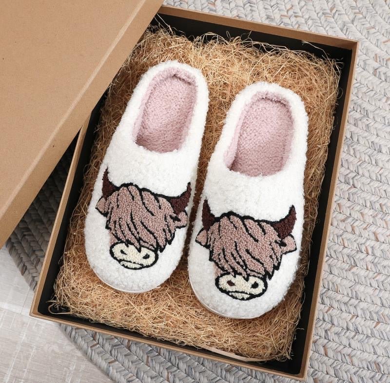 Home Top Women's Fuzzy Curly Fur Loafer Slippers with Polar Fleece Lining - PIKAPIKA