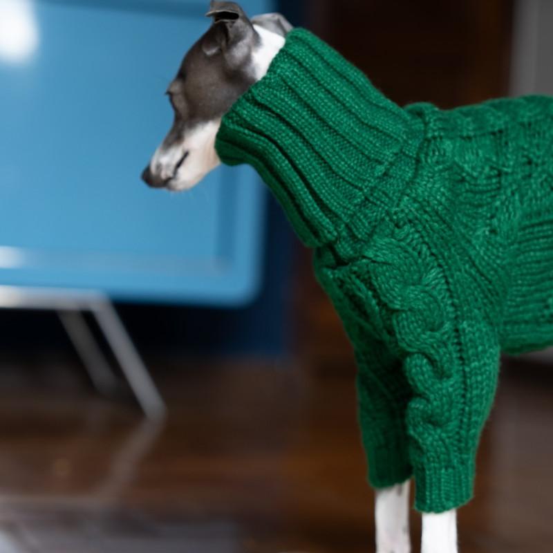 Italian Greyhound Dog Sweater Cable Knit Clothes - PIKAPIKA
