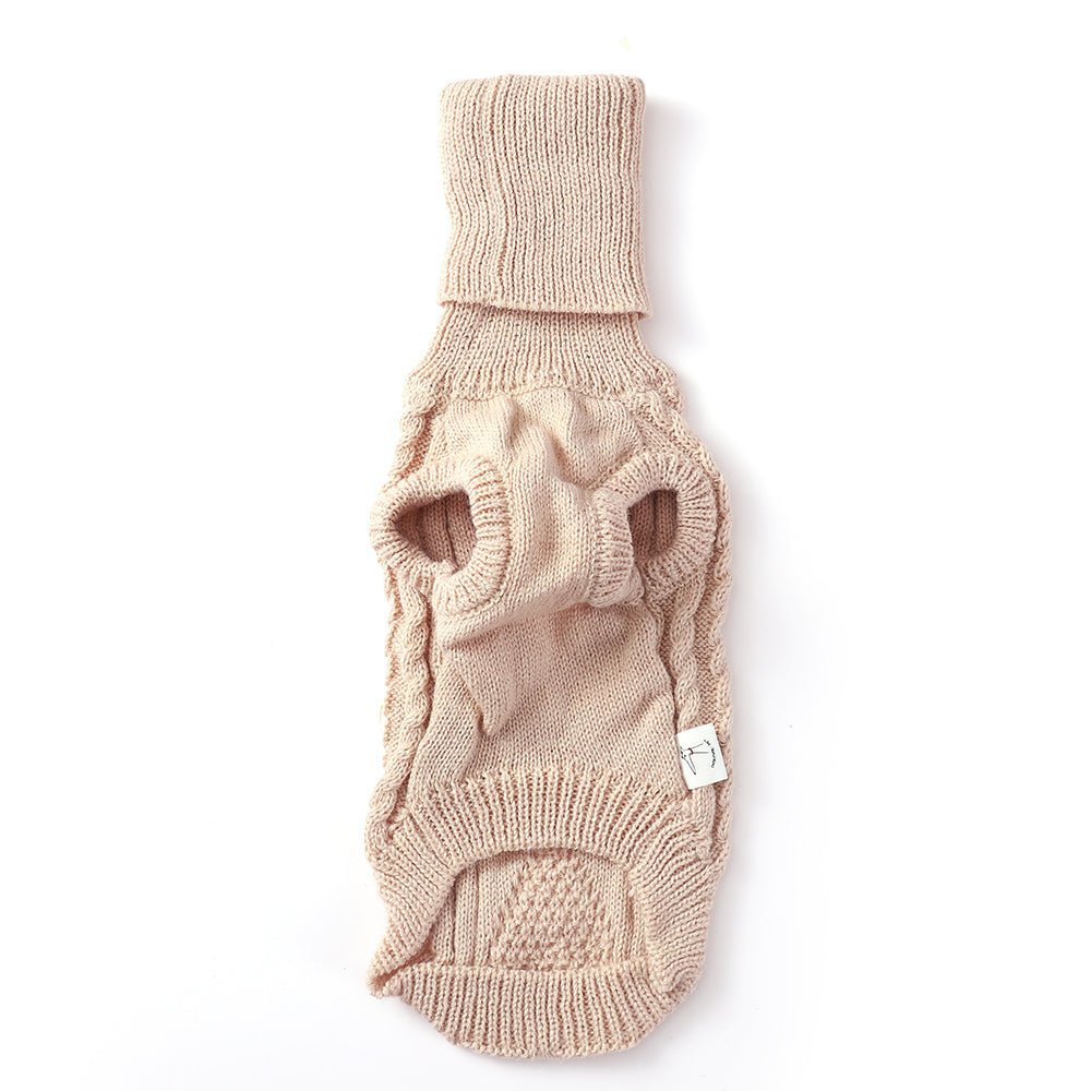 Italian Greyhound Dog Sweater Cable Knit Clothes Vest High Neck - PIKAPIKA