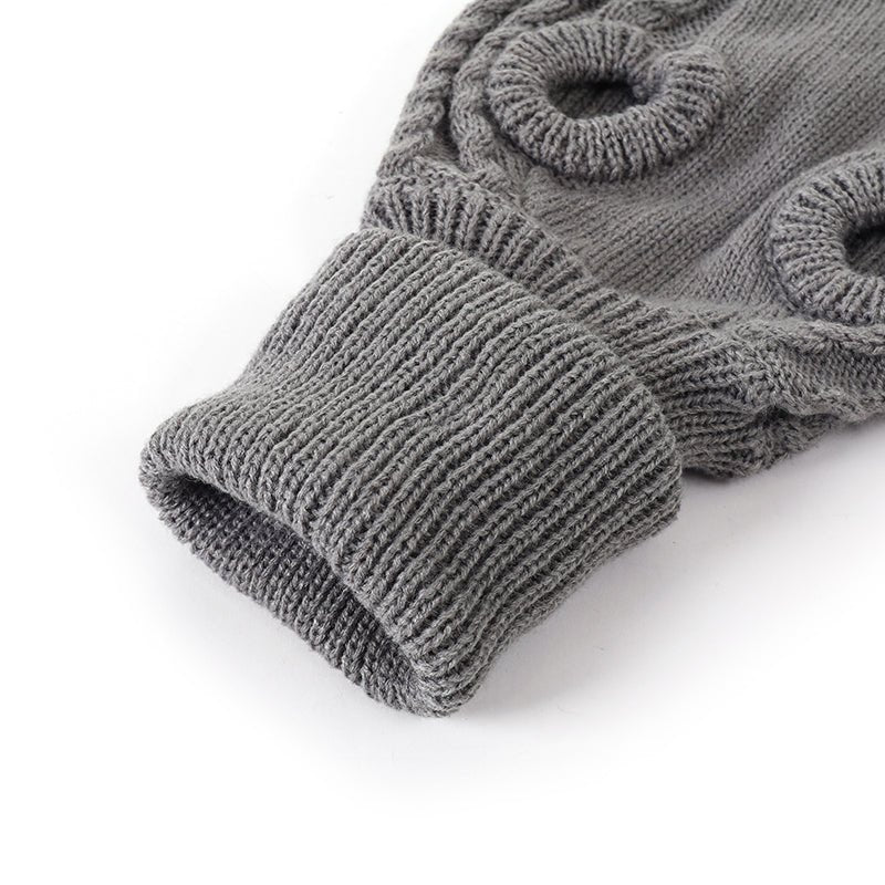 Italian Greyhound Dog Sweater Cable Knit Clothes Vest High Neck Gray - PIKAPIKA