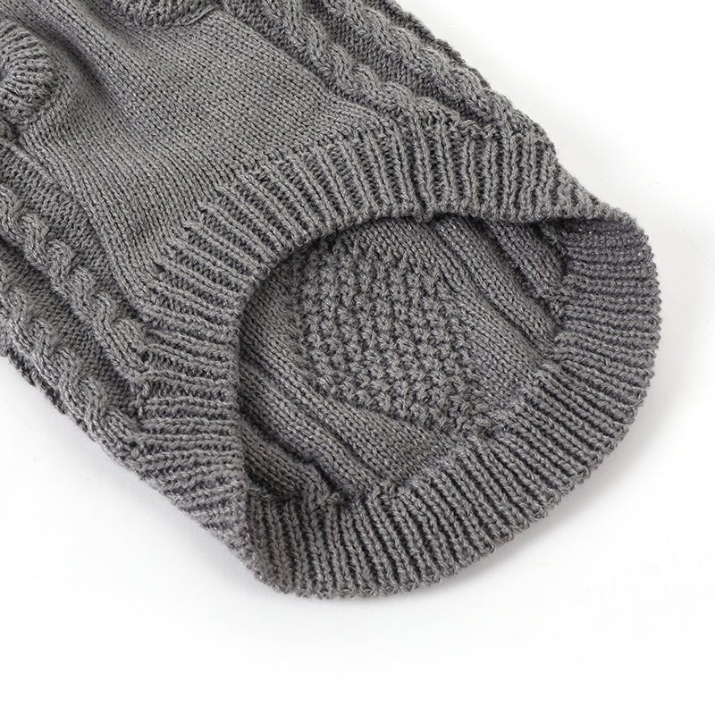 Italian Greyhound Dog Sweater Cable Knit Clothes Vest High Neck Gray - PIKAPIKA