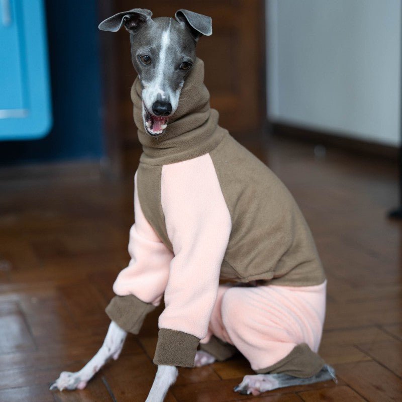 Italian Greyhound Onesies Double Fleece Thick Whippet Dog Clothes Brown - PIKAPIKA