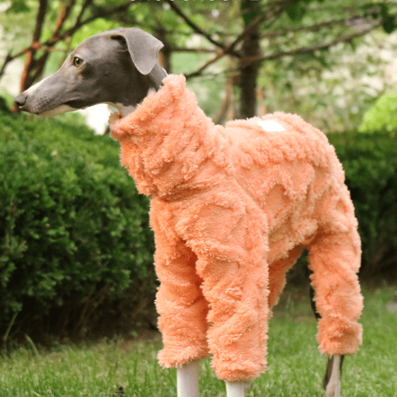 Italian Greyhound Onesies Double Fleece Thick Whippet Dog Clothing Orange - PIKAPIKA