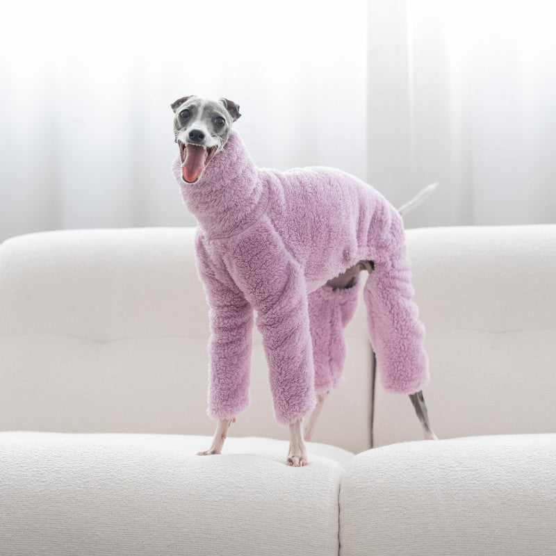 Italian Greyhound Onesies Double Fleece Thick Whippet Dog Clothing Purple - PIKAPIKA