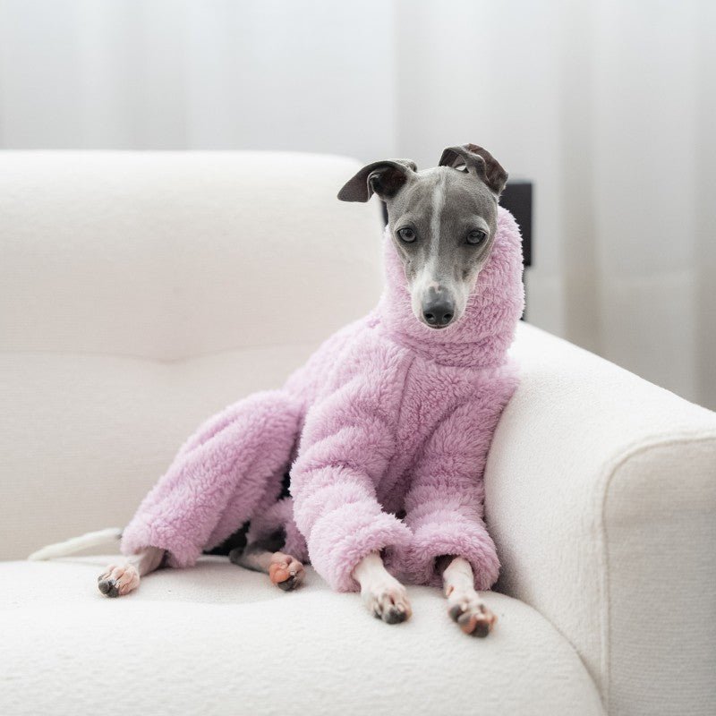 Italian Greyhound Onesies Double Fleece Thick Whippet Dog Clothing Purple - PIKAPIKA