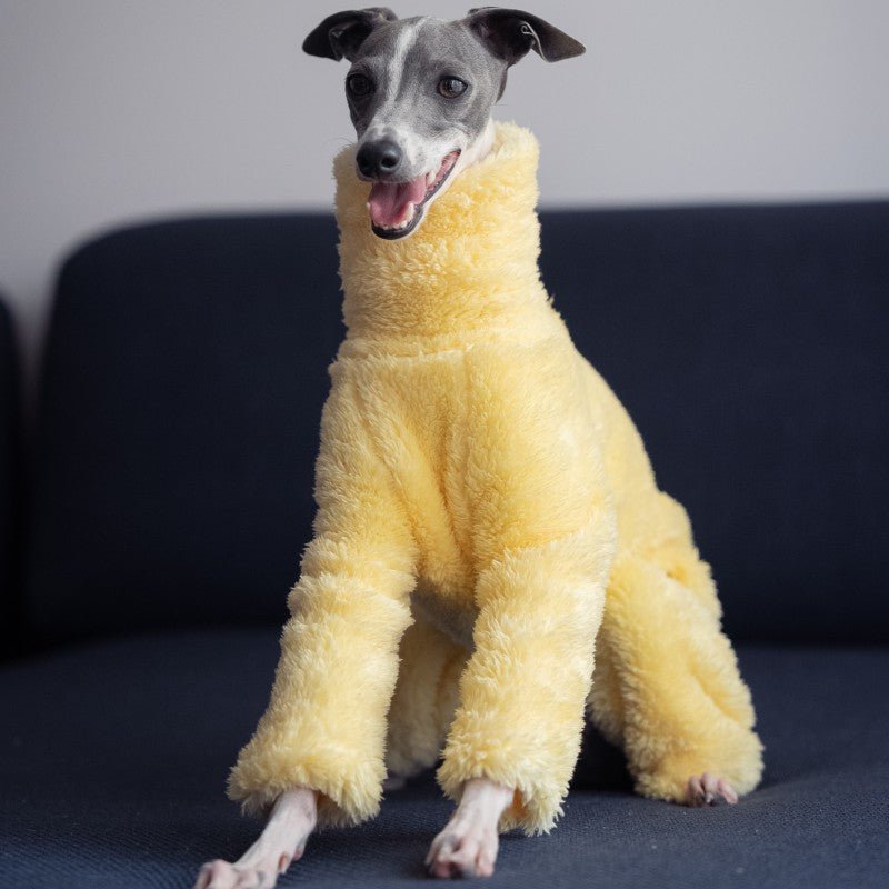 Italian Greyhound Onesies Double Fleece Thick Whippet Dog Clothing Yellow - PIKAPIKA