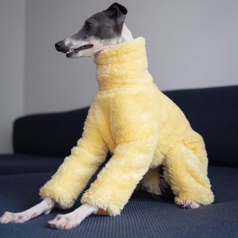 Italian Greyhound Onesies Double Fleece Thick Whippet Dog Clothing Yellow - PIKAPIKA