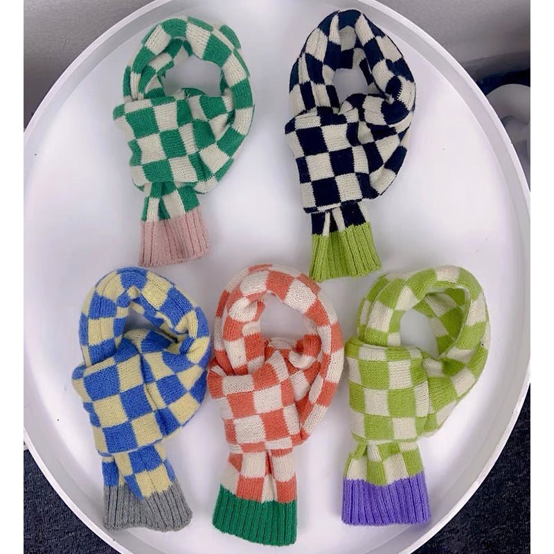 Knitted Plaid Pet Scarf - PIKAPIKA