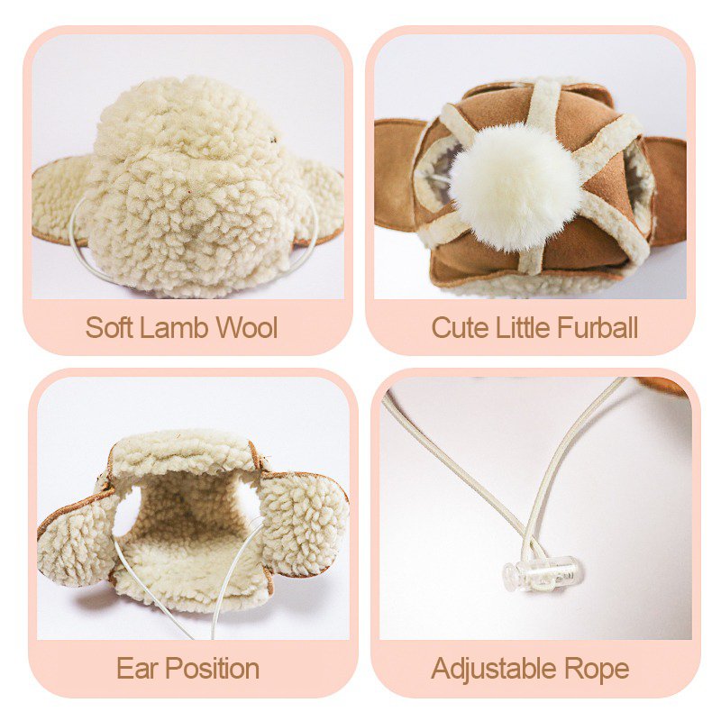 Lamb Woolen Dog Hat - PIKAPIKA