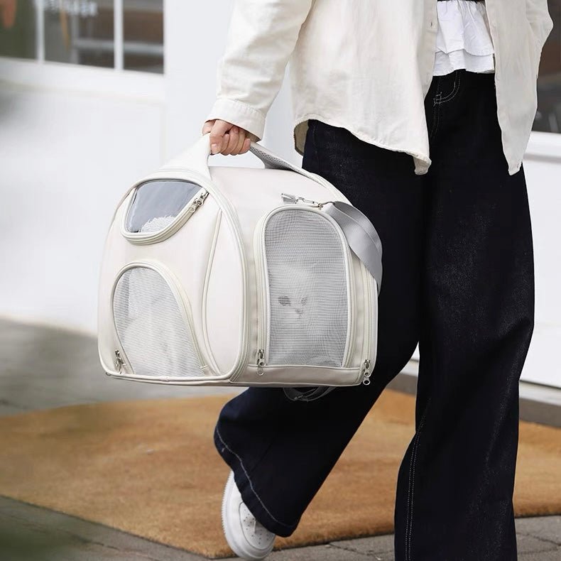 Large Capacity Travel Trolley Backpack Portable Pet Carrier Suitcase - PIKAPIKA