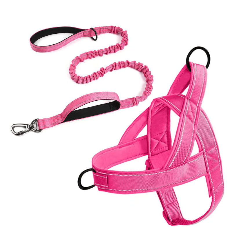Large Dog Harness Collar Set No - Pull Anti - Escape Handle - PIKAPIKA