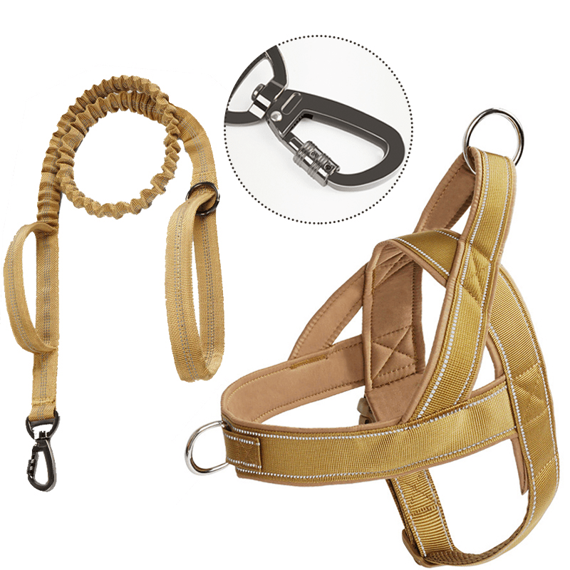 Large Dog Harness Collar Set No - Pull Anti - Escape Handle - PIKAPIKA