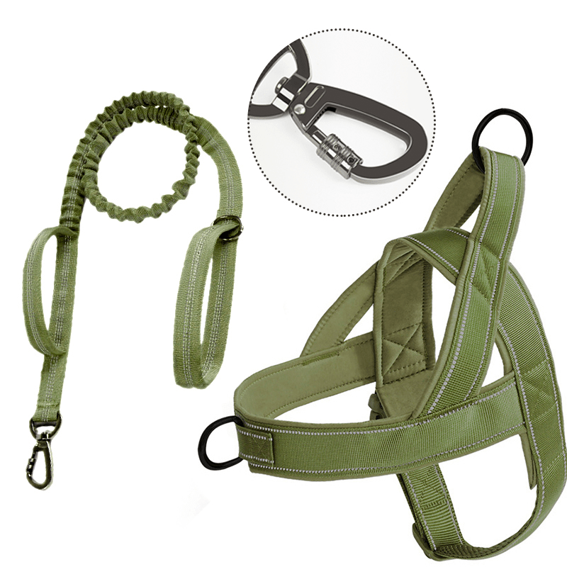 Large Dog Harness Collar Set No - Pull Anti - Escape Handle - PIKAPIKA