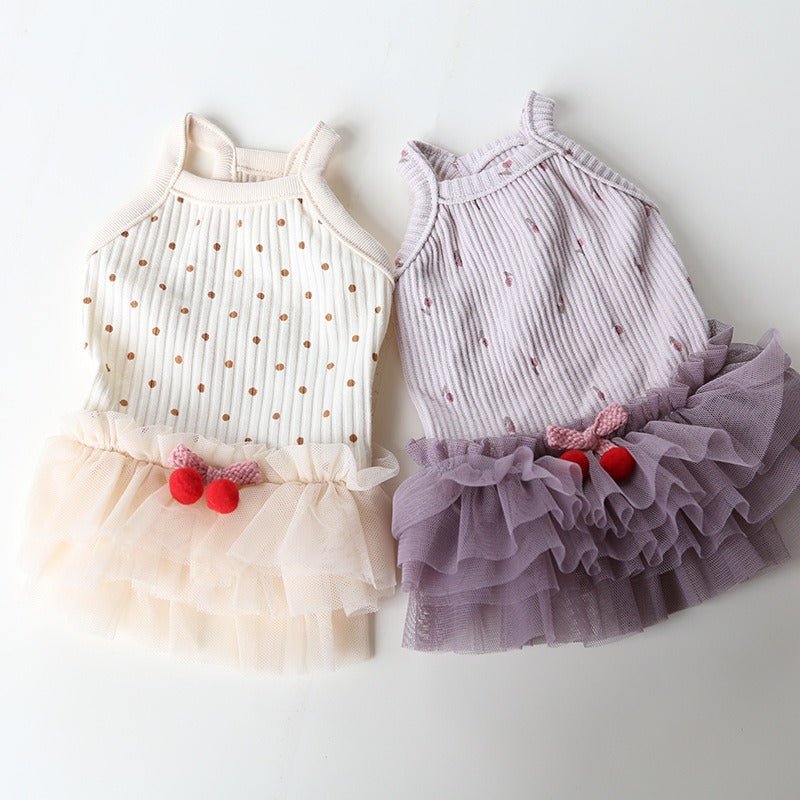 Layered Lace Dress Dog Clothes - PIKAPIKA