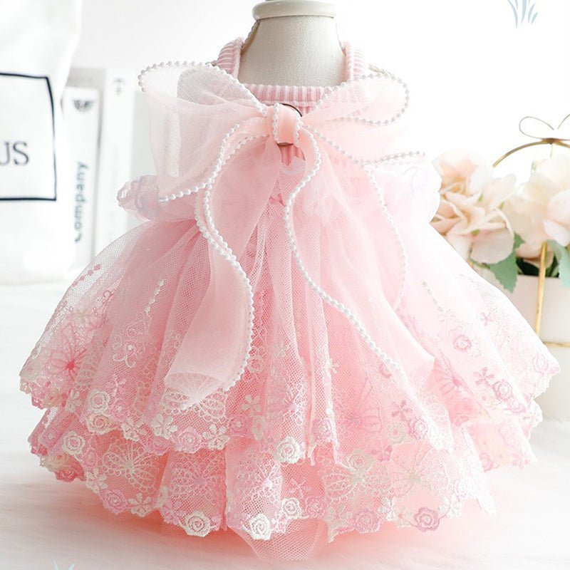 Layered Skirt Sleeveless Lace Cat Dress Cat Clothes - PIKAPIKA