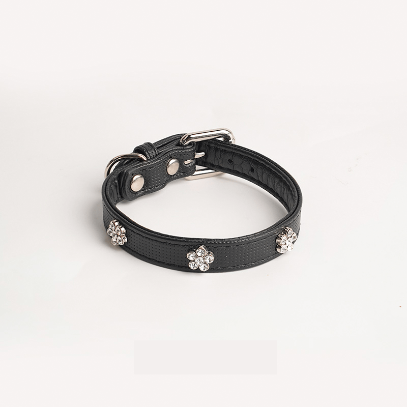 Leather Dog Collar Adjustable Rock Style - PIKAPIKA