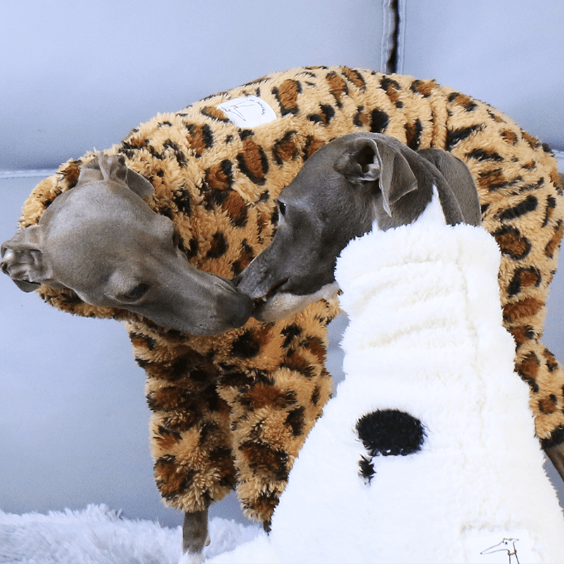 Leopard Print Fleece Onesies Italian Greyhound Whippet Dog Clothes - PIKAPIKA