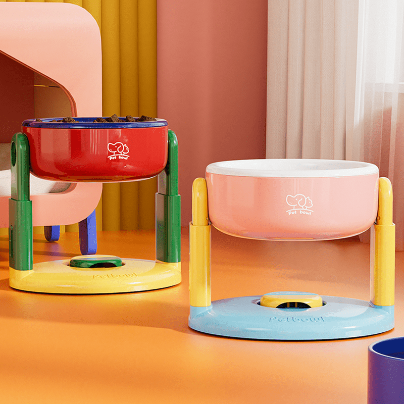 Liftable Pet Bowl Suction Cup Food Water Bowl Adjustable Height - PIKAPIKA