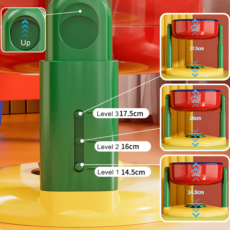 Liftable Pet Bowl Suction Cup Food Water Bowl Adjustable Height - PIKAPIKA