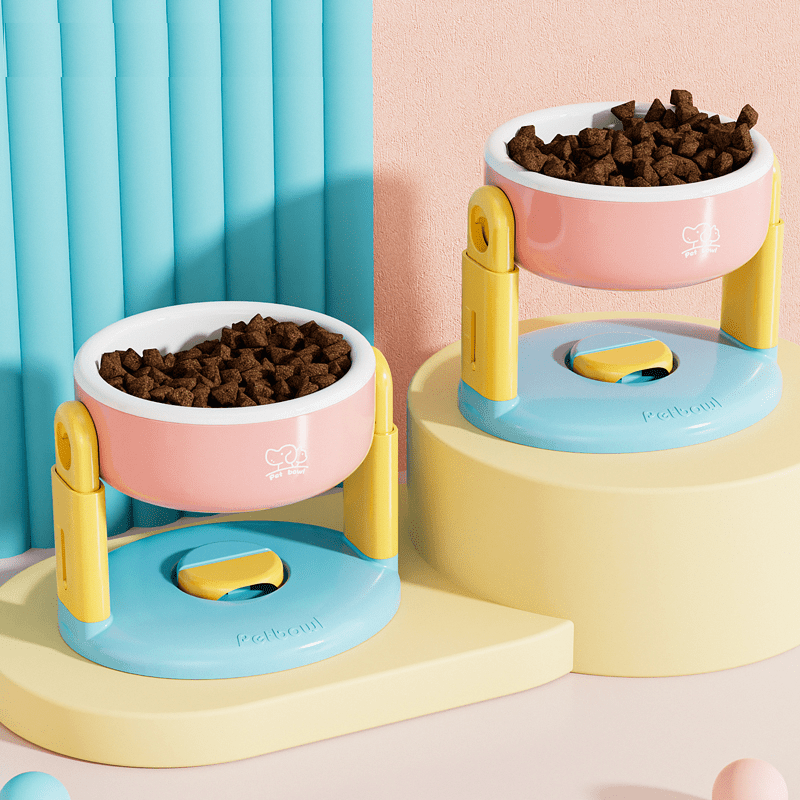 Liftable Pet Bowl Suction Cup Food Water Bowl Adjustable Height - PIKAPIKA