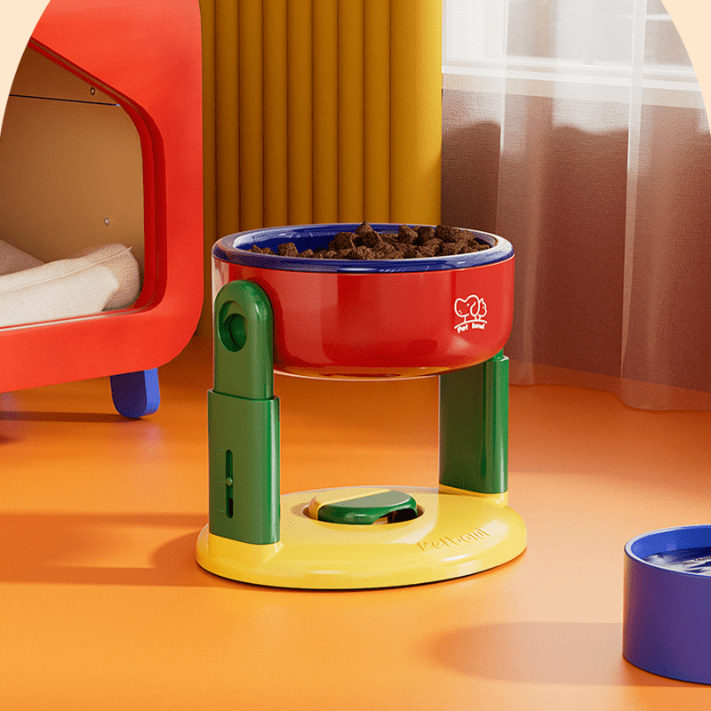 Liftable Pet Bowl Suction Cup Food Water Bowl Adjustable Height - PIKAPIKA