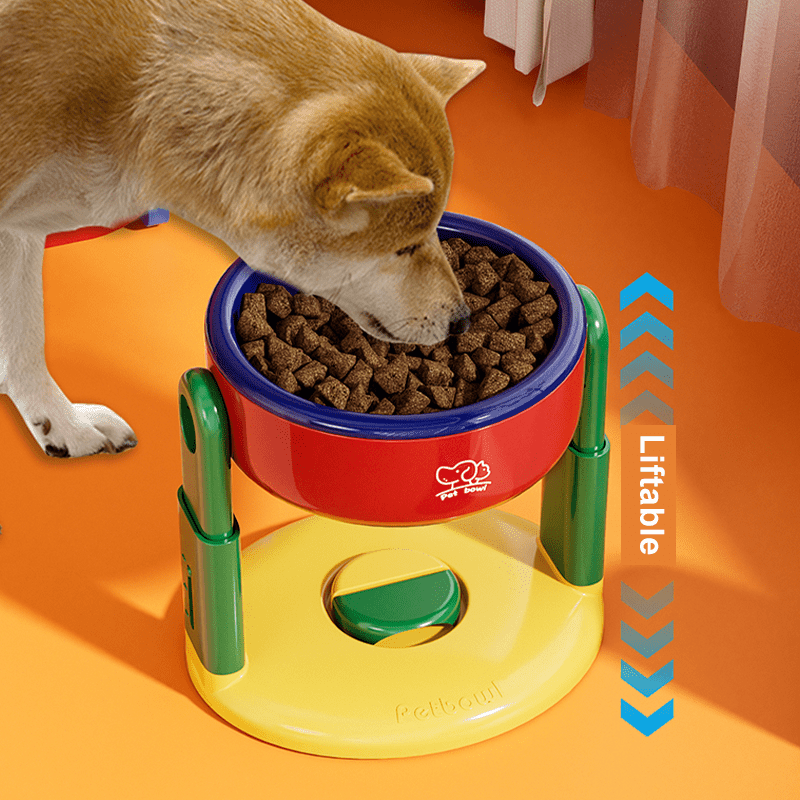 Liftable Pet Bowl Suction Cup Food Water Bowl Adjustable Height - PIKAPIKA