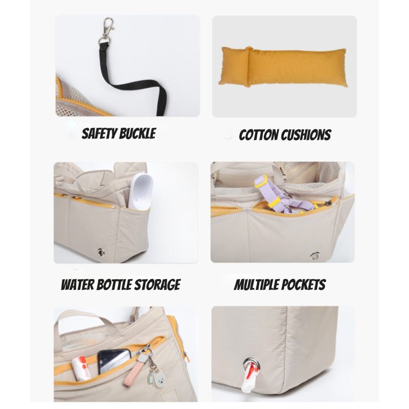 Lightweight Cat Sling Carrier – Mesh Fabric, Adjustable Strap - PIKAPIKA