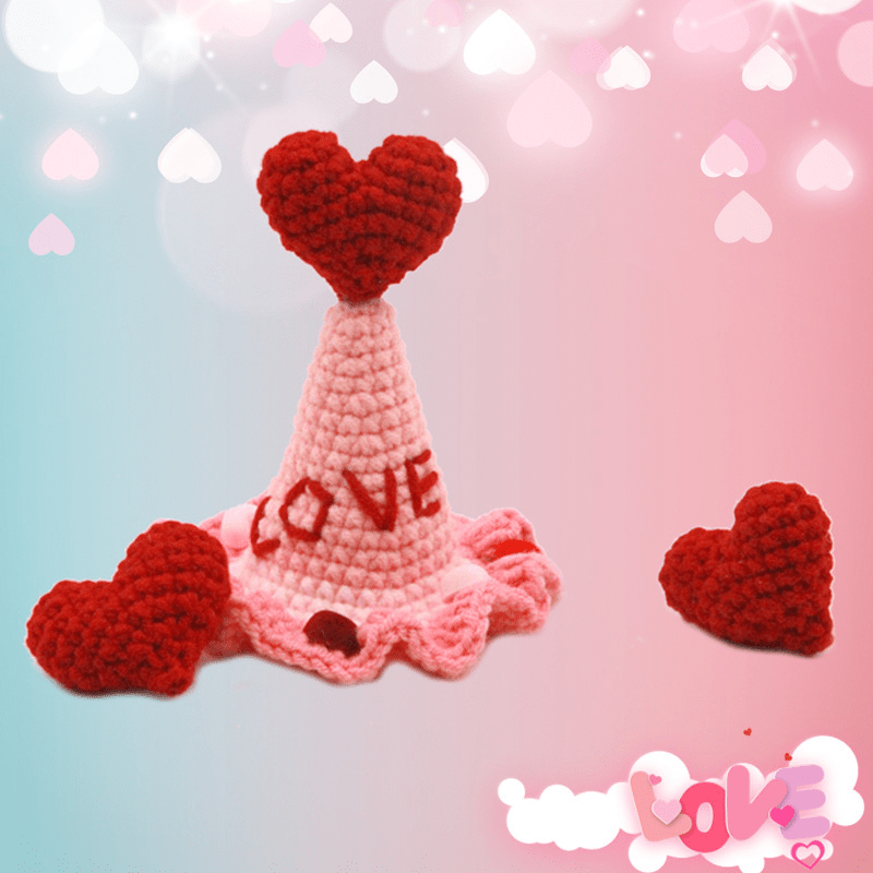 Love Dog Hat Knit Cat Hat Valentine's Day Super Cute - PIKAPIKA