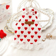 Love Heart Sleeveless Cotton Cat Dress Cat Clothes - PIKAPIKA