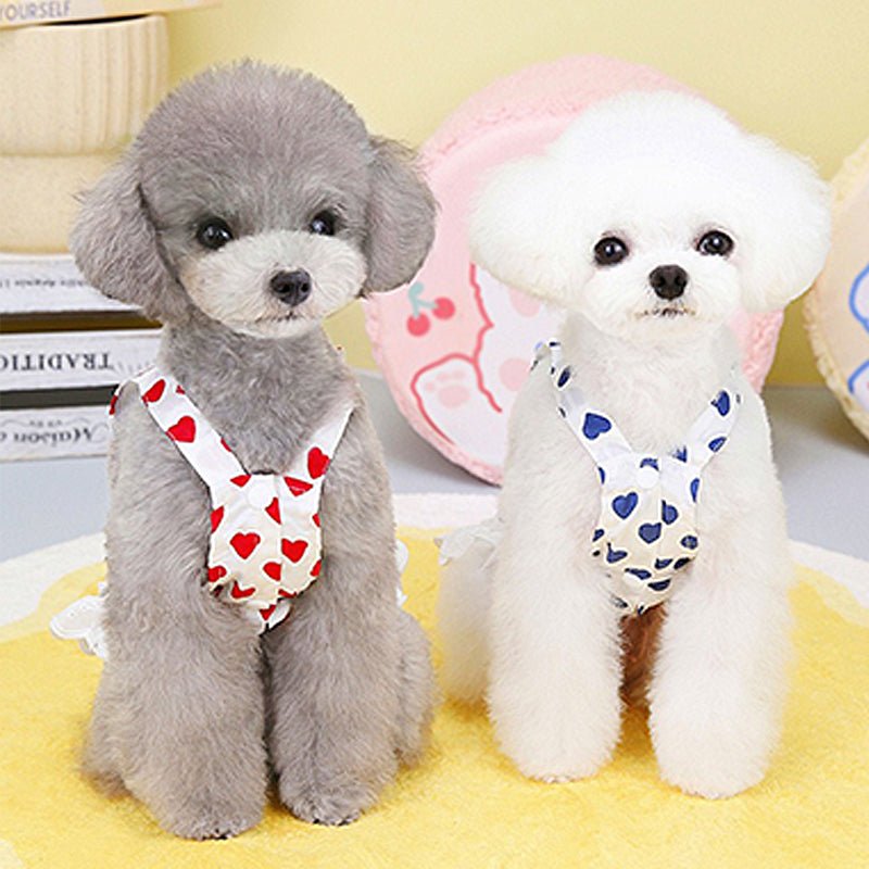 Love Heart Sleeveless Cotton Tank Dress Dog Clothes - PIKAPIKA