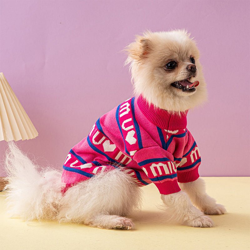 Luxury Designer Style Knit Sweater Dog Clothes - PIKAPIKA