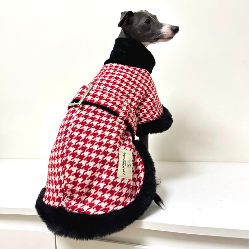 Luxury Faux Fur Tweed Cloak Jacket Italian Greyhound Whippet Dog Clothes - PIKAPIKA