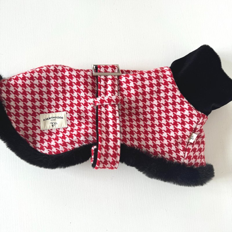 Luxury Faux Fur Tweed Cloak Jacket Italian Greyhound Whippet Dog Clothes - PIKAPIKA