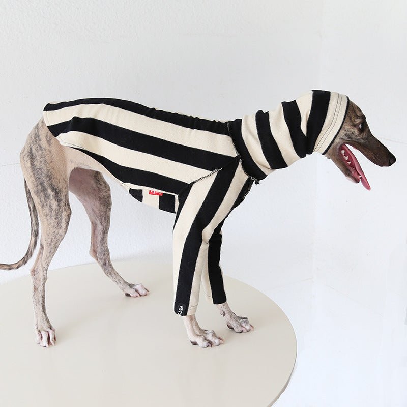 Milan Stripe Warm Fleece Italian Greyhound Whippet Dog Clothes - PIKAPIKA