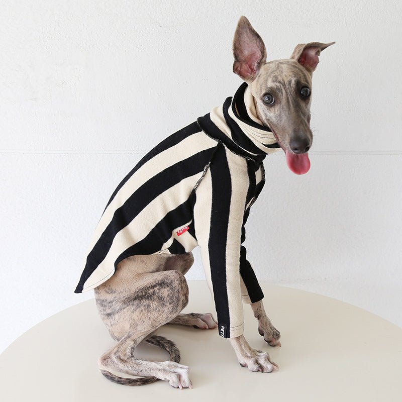 Milan Stripe Warm Fleece Italian Greyhound Whippet Dog Clothes - PIKAPIKA