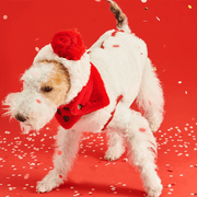 New Year Red Fleece Vest Jacket Dog Clothes - PIKAPIKA