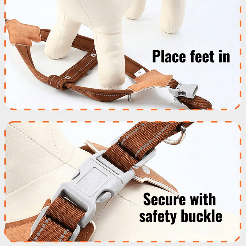 No - Pull Pet Harness Padded Vest & Adjustable Leash Set - PIKAPIKA