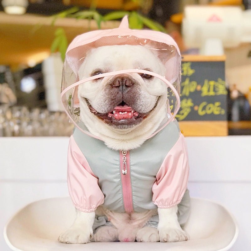 Outdoor Raincoat Dog 4 Legs Waterproof Zip Clothes Bulldog Corgi - PIKAPIKA