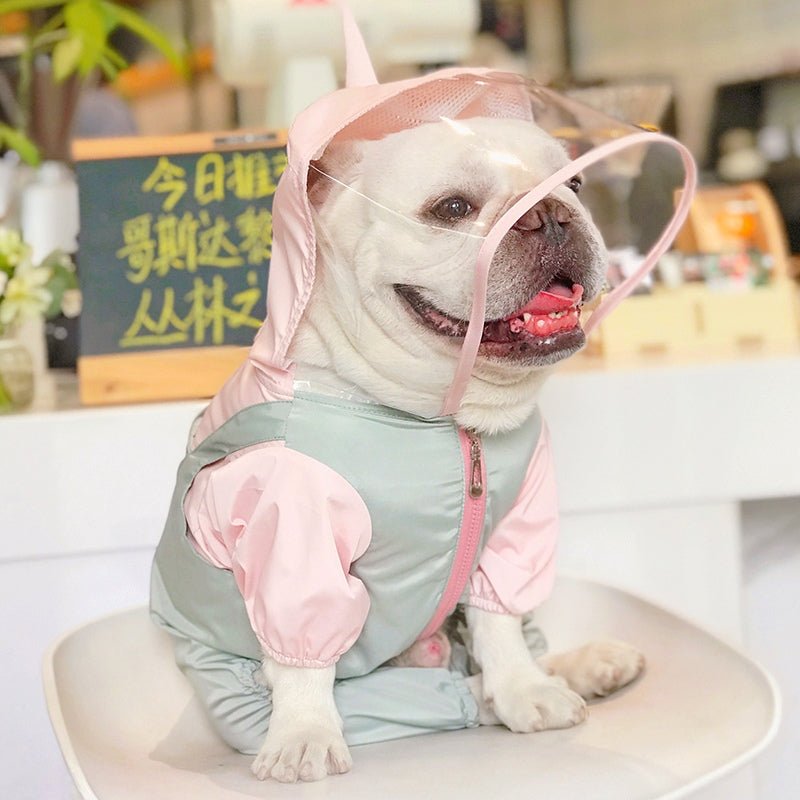 Outdoor Raincoat Dog 4 Legs Waterproof Zip Clothes Bulldog Corgi - PIKAPIKA