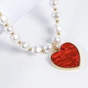 Pearl Heart Pendant Necklace Dog & Cat Accessories - PIKAPIKA